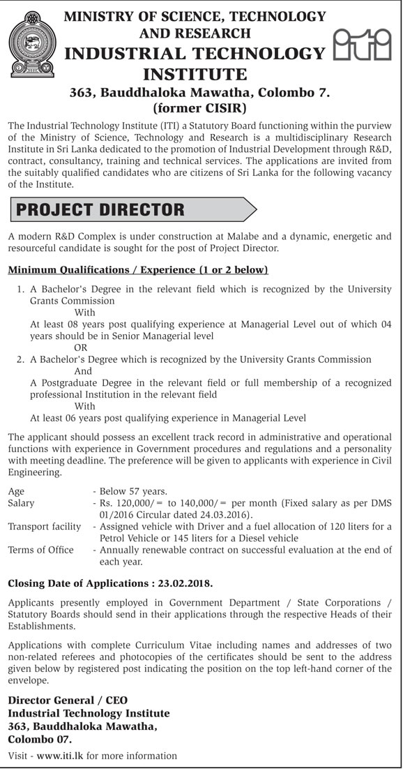 Project Director - Industrial Technology Institute